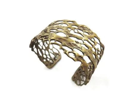 Organic Bronze Wide Bracelet