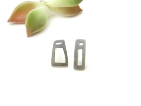Mismatched Matte Silver Stud Earrings