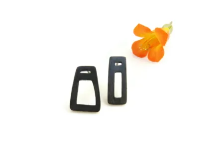 Mismatched Oxidized Silver Stud Earrings
