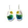 Painted Enameled Silver Dangle Earrings