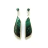 Long Malachite Silver Drop Earrings