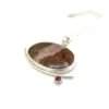 Agate and Garnet Silver Pendant