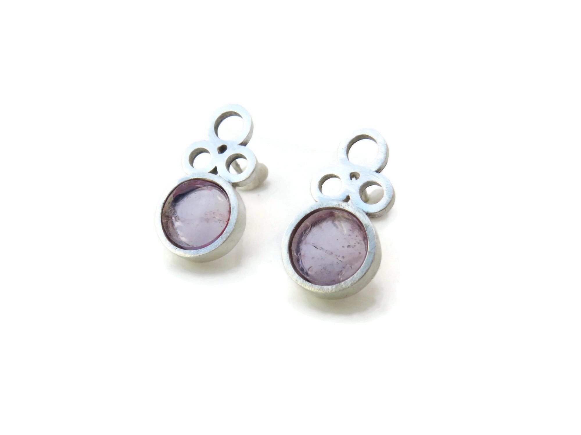 Raw Amethyst Stud Earrings