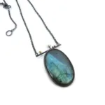 Labradorite Necklace in Oxidized Silver