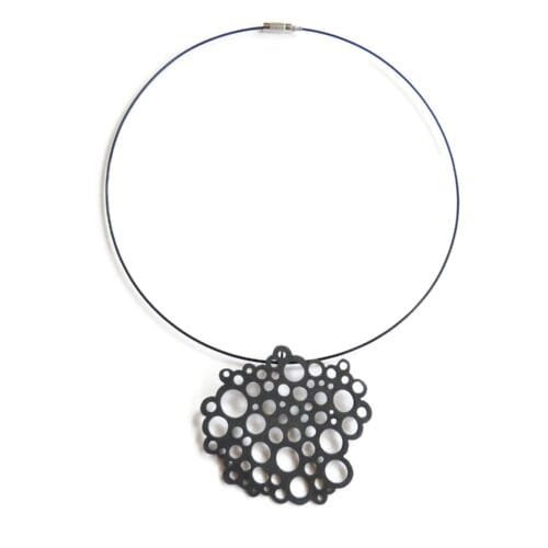Large Sculptural Oxidized Silver Pendant