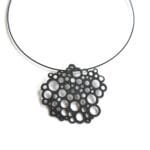 Large Sculptural Oxidized Silver Pendant