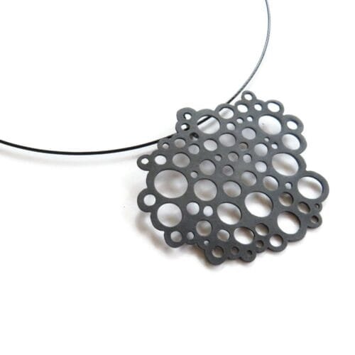 Large Sculptural Oxidized Silver Pendant
