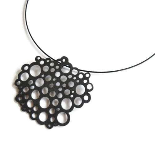 Large Sculptural Oxidized Silver Pendant