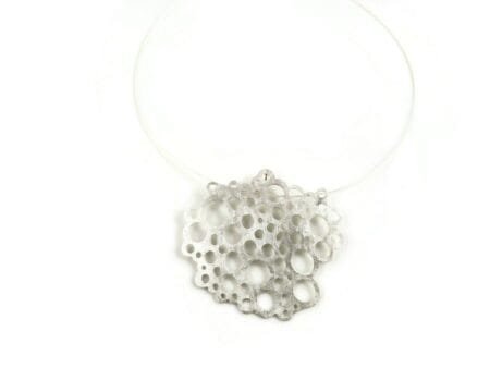 Large Modern Sculptural Silver Pendant
