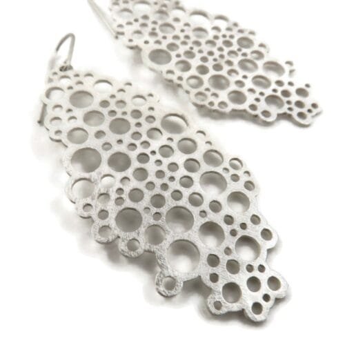Large Statement Silver Dangle Earrings