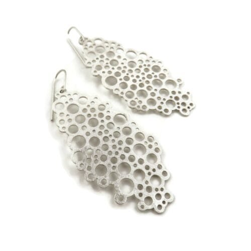 Large Statement Silver Dangle Earrings