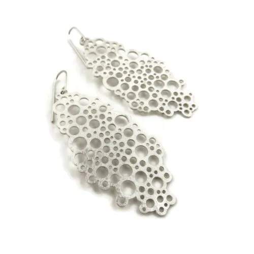 Large Statement Silver Dangle Earrings