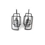 LinealOxidizedSilverDangleEarrings1