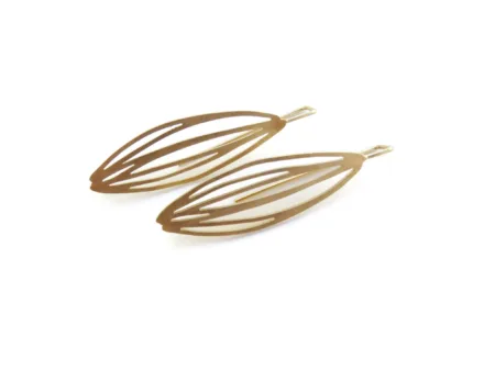 Long Botanical Gold Plated Dangle Earrings