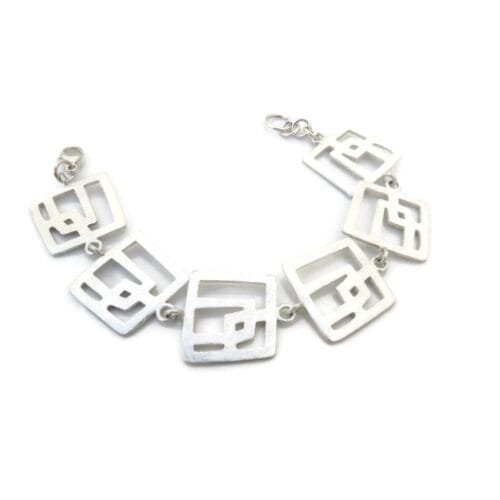 Modernist Link Silver Bracelet