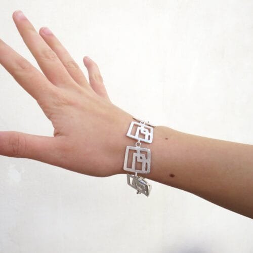 Modernist Link Silver Bracelet