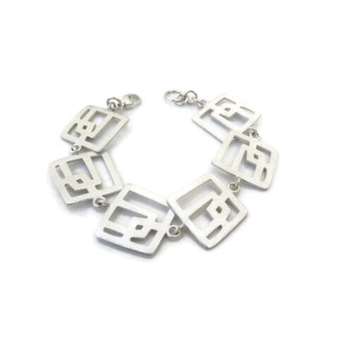 Modernist Link Silver Bracelet