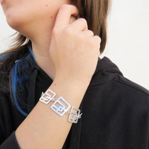 Modernist Link Silver Bracelet