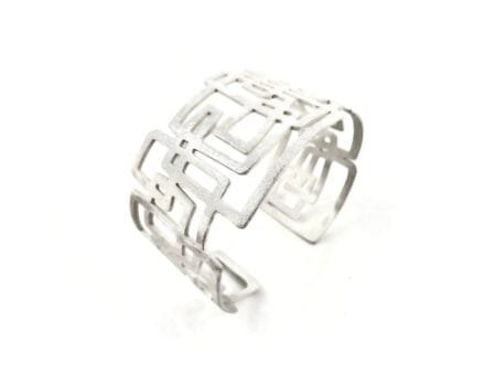 Modernist Wide Silver Cuff Bracelet