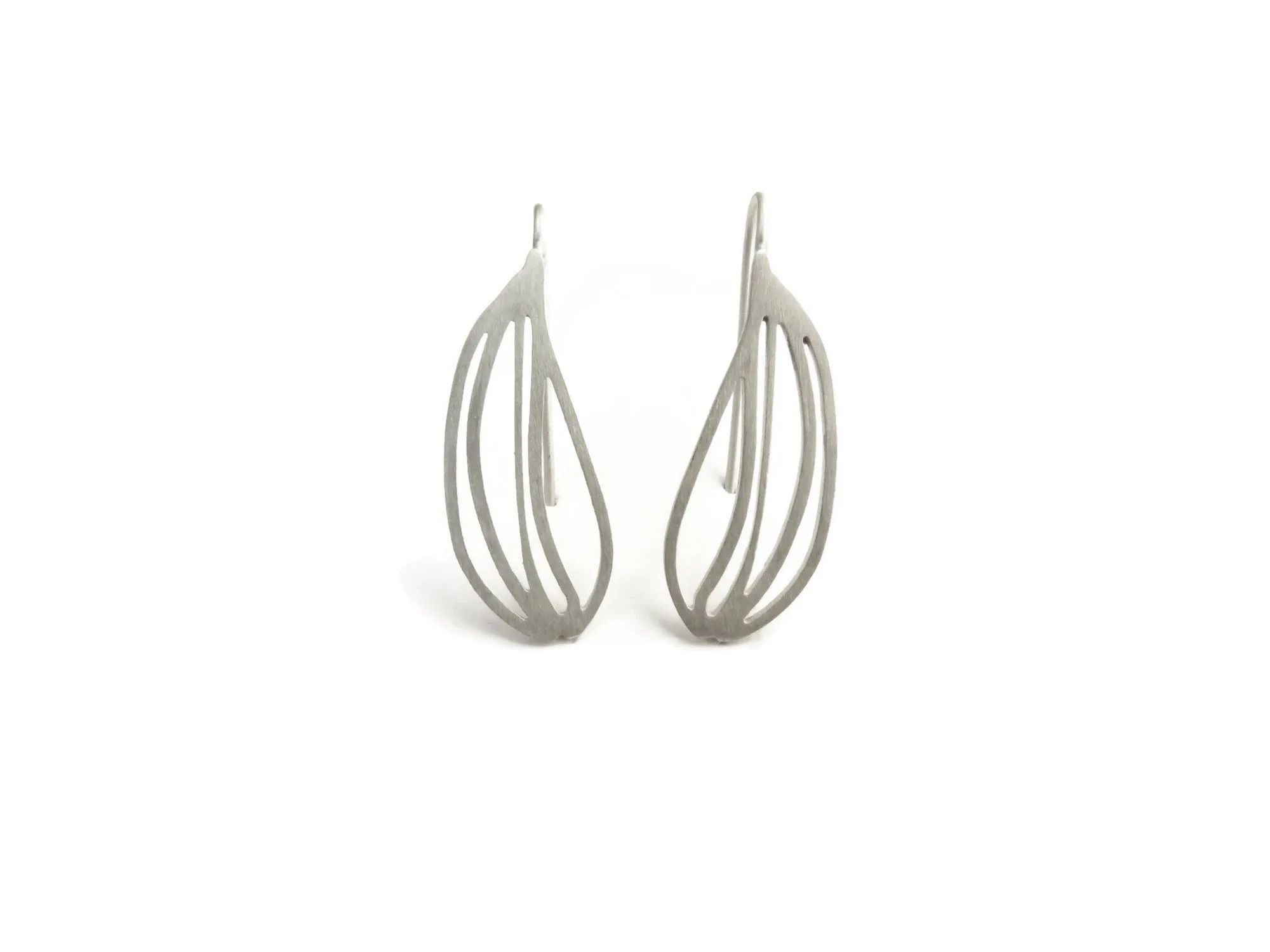 Natural Design Silver Dangle Earrings