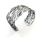 Natural Pattern Silver Cuff Bracelet OPU 1 1