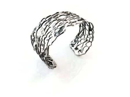 Natural Pattern Silver Cuff Bracelet