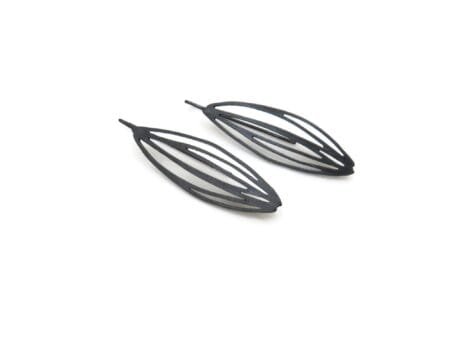 Botanical Oxidized Silver Earrings