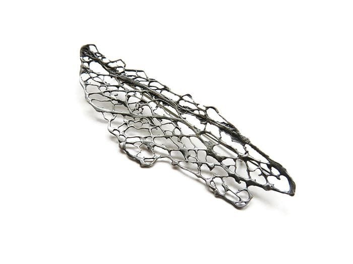 Natural Pattern Silver Brooch OPU 3