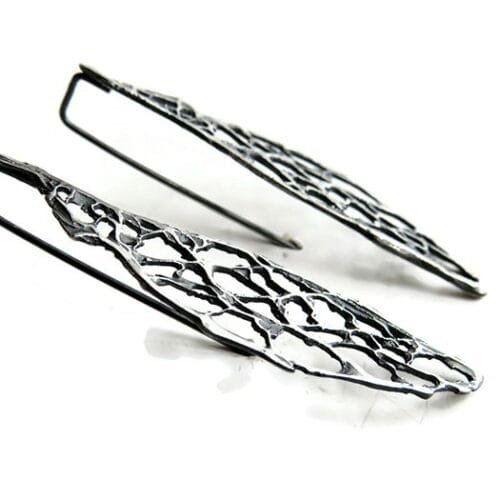 Organic Silver Hook Earrings