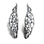 Natural Pattern Silver Earrings OPU 4