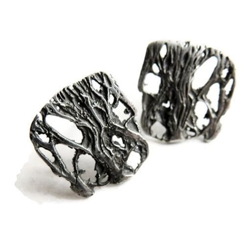 Organic Textured Silver Stud Earrings