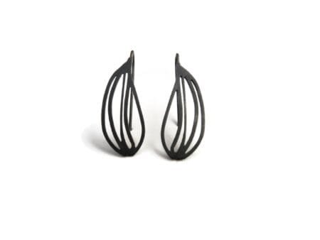 Organic Design Oxidized Silver Dangle Earrings