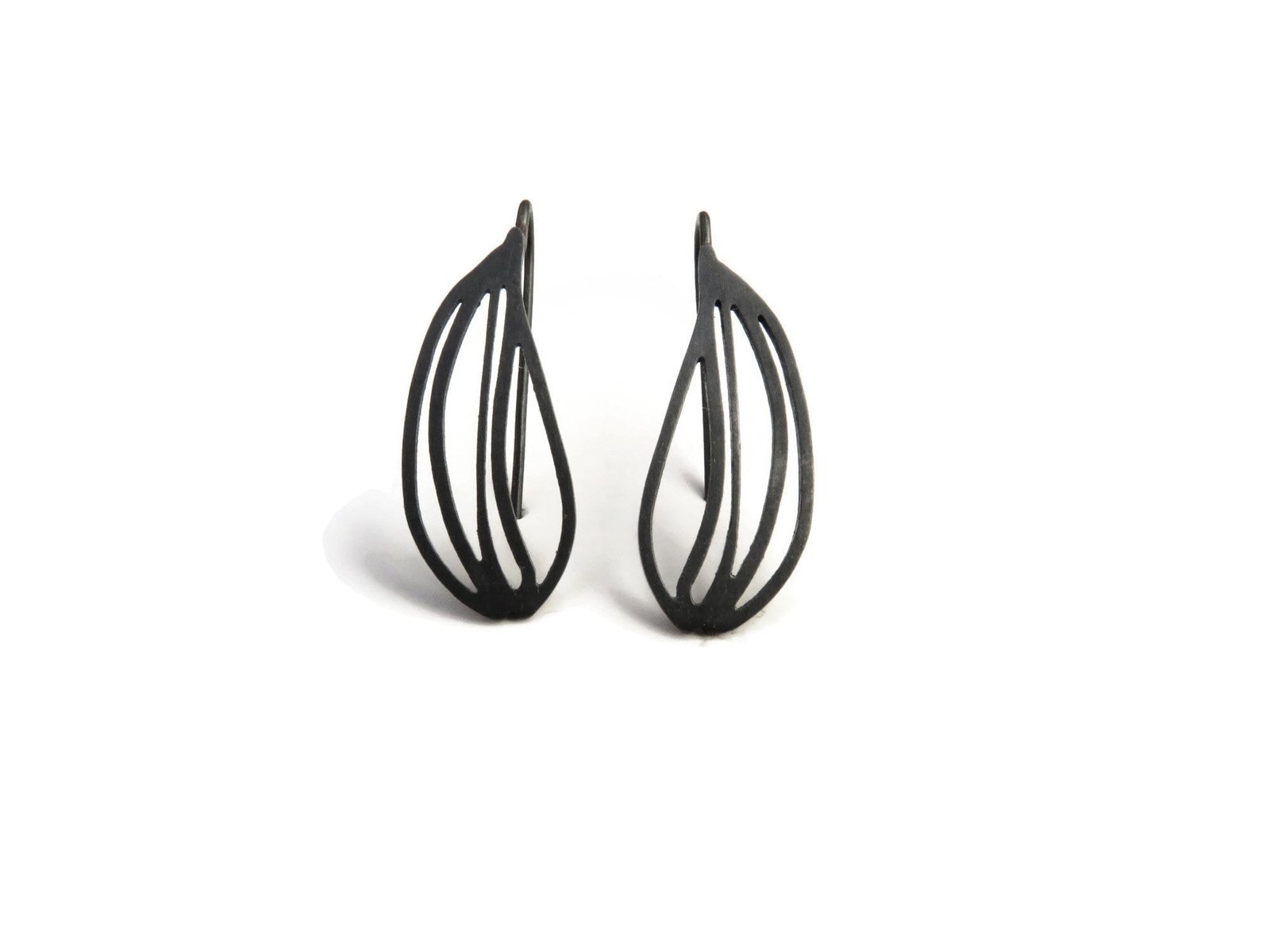 Organic Design Oxidized Silver Dangle Earrings