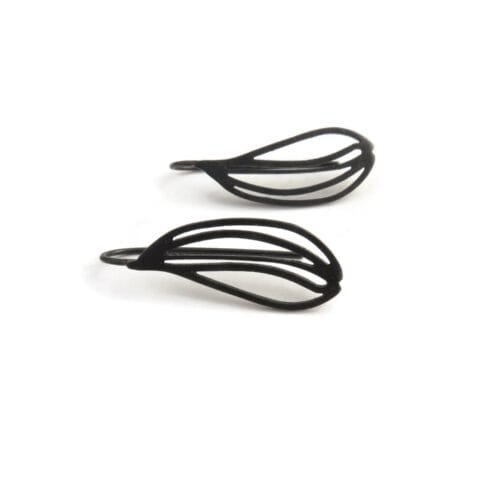 Organic Design Oxidized Silver Dangle Earrings