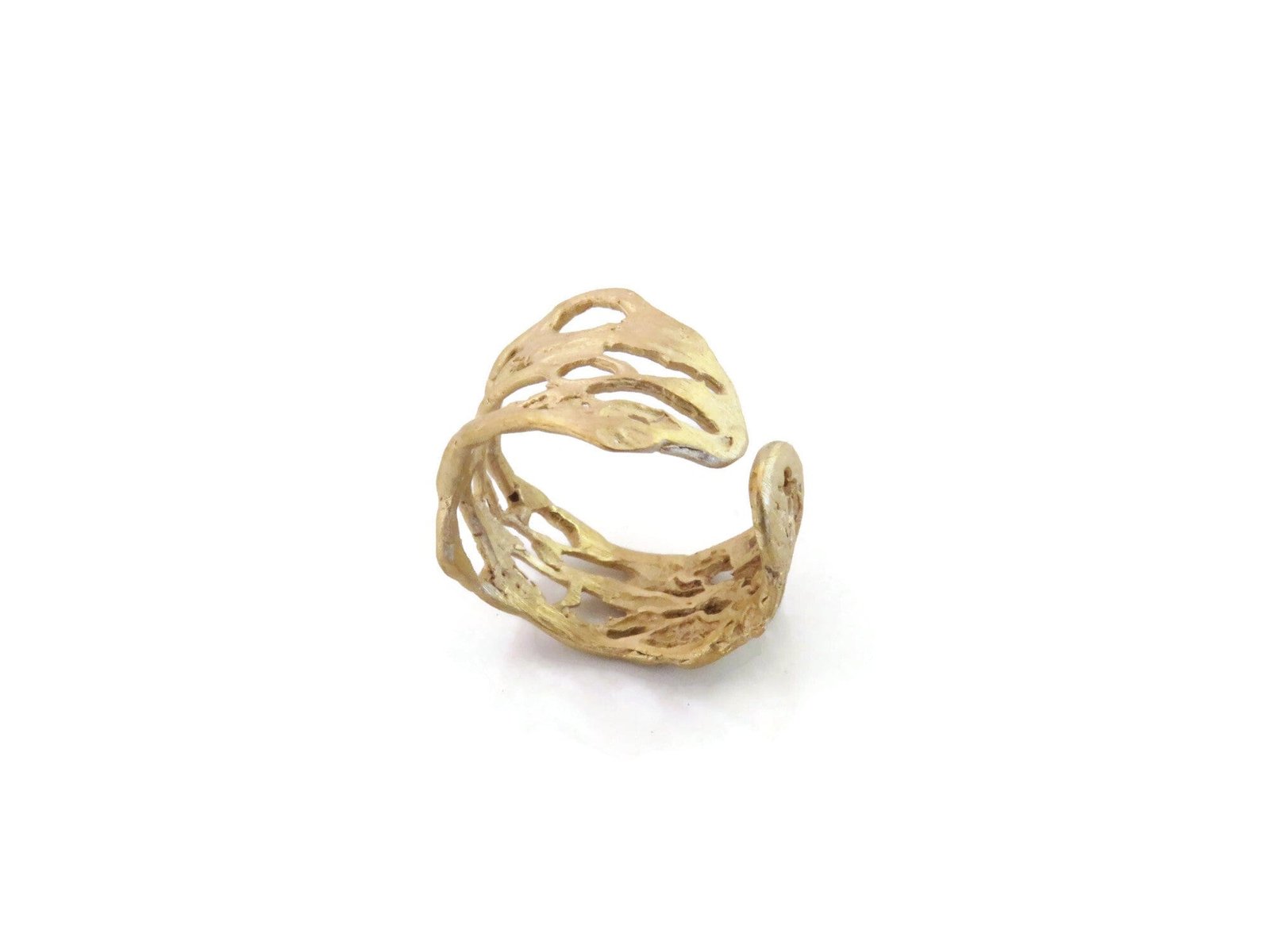 OrganicGoldPlatedSilverRing