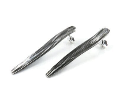 Organic Shapes Silver Stud Earrings