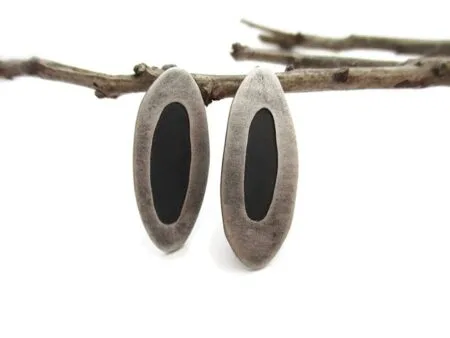 Organic Silver Dangle Earrings