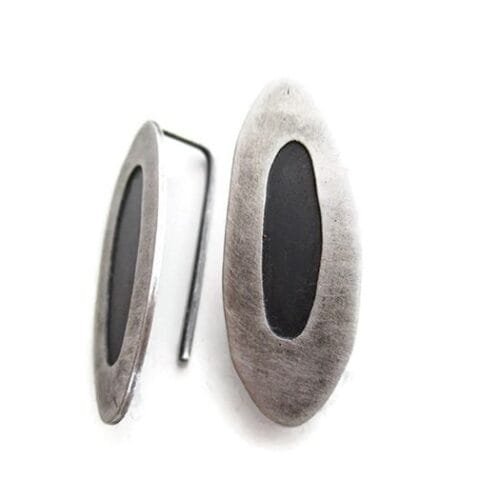 Organic Silver Dangle Earrings