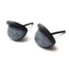 Half Moon Oxidized Silver Stud Earrings