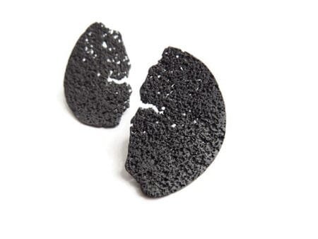 Oxidized Silver Textured Earrings