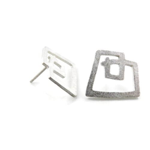 Sculptural Silver Stud Earrings