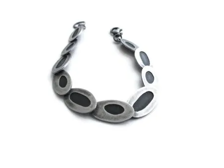 Two Tones Silver Link Bracelet