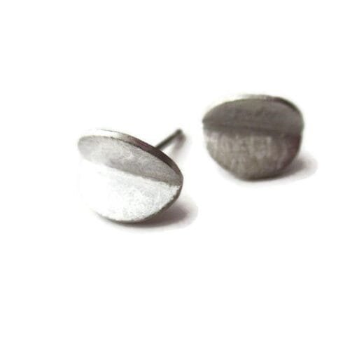 Half Moon Silver Stud Earrings