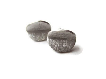 Half Moon Silver Stud Earrings