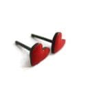 Tiny Red Heart Stud Earrings MIS 6