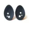 Funky Black Silver Stud Earrings