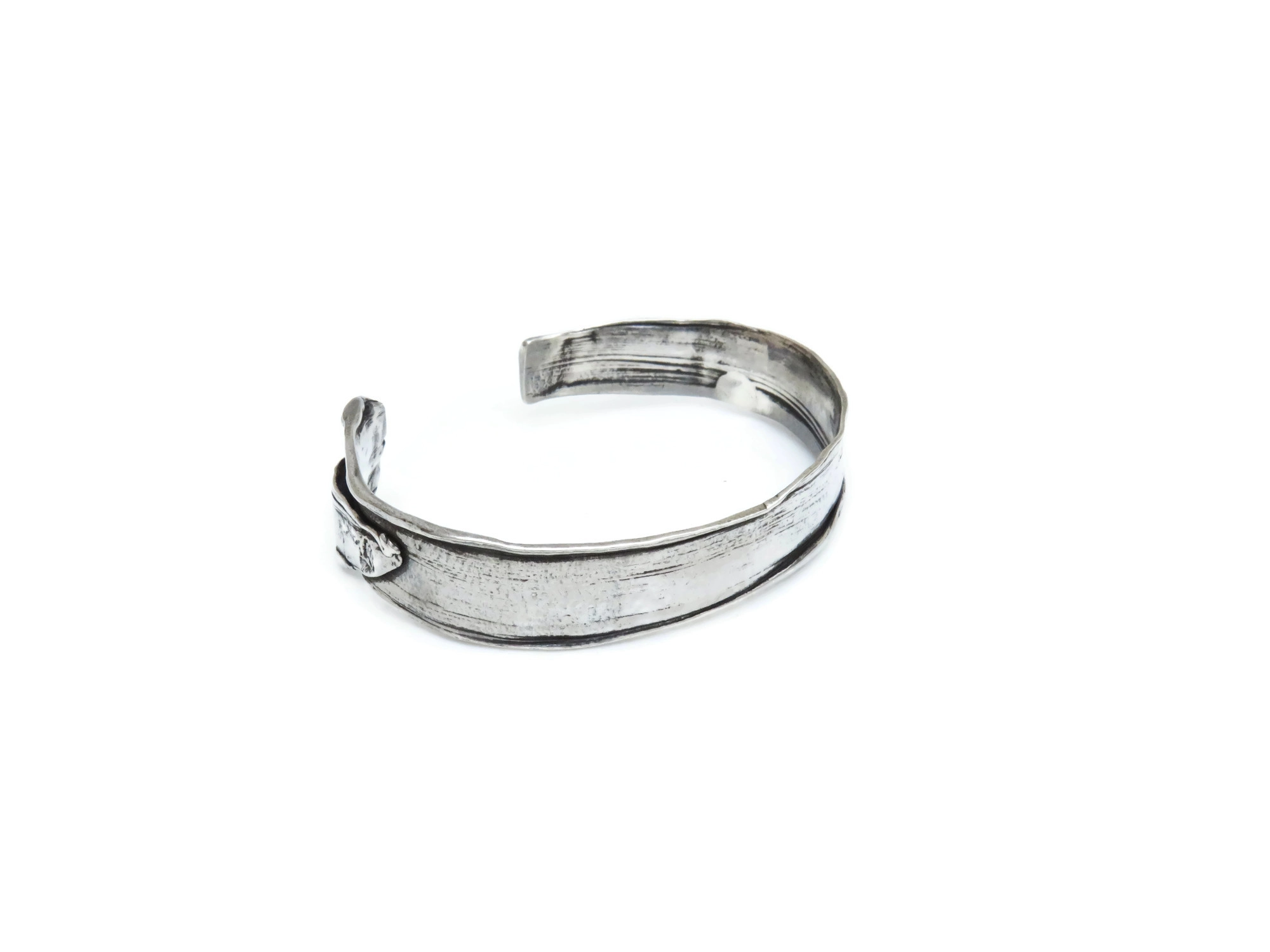 Organic Silver Cuff Bracelet