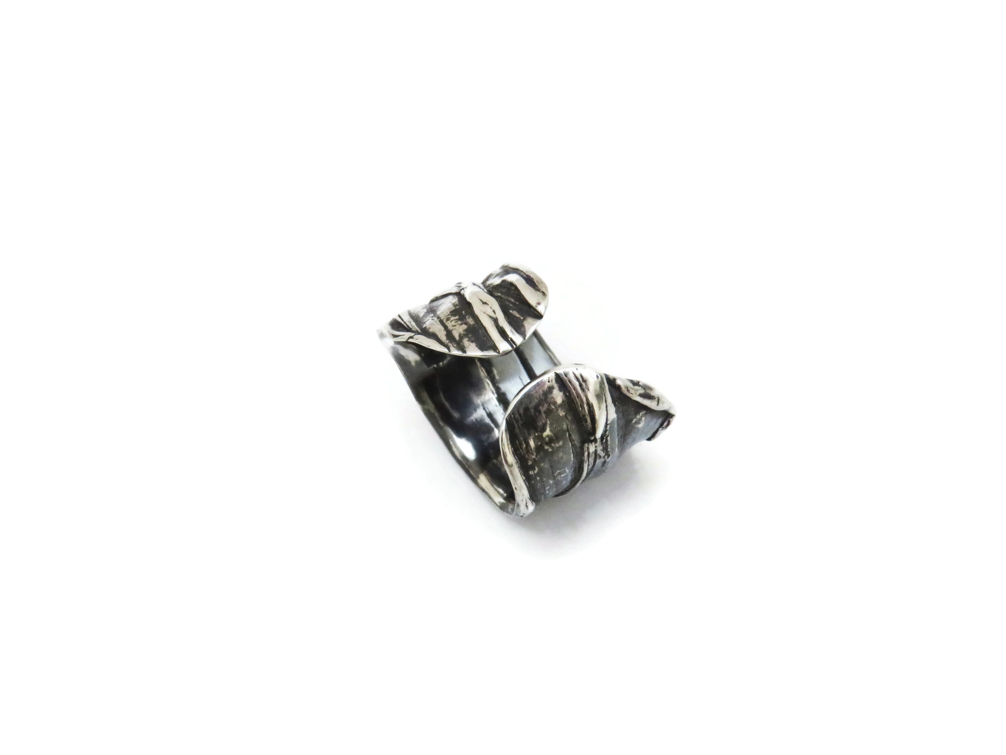 Open Organic Shapes Silver Ring