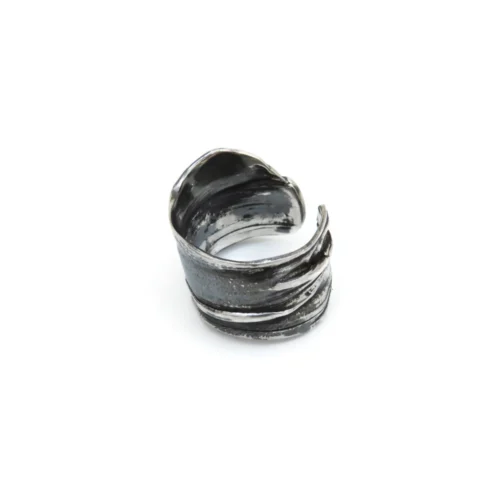 Open Organic Shapes Silver Ring