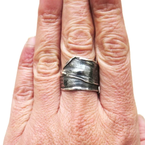Open Organic Shapes Silver Ring